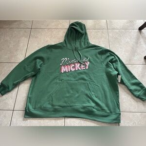 Disney Mickey Minnie Green Womens Size 6X Sweatshirt Hoodie Shirt Top